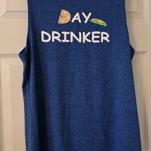 Blue 'Bay Drinker' Graphic Tank Top